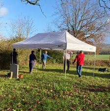 Setting up the gazebos for the Carol Service 2