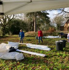 Setting up the gazebos for the Carol Service 6